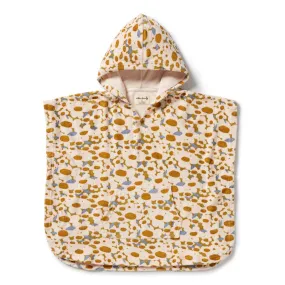 Flower Burst Organic Terry Hooded Poncho