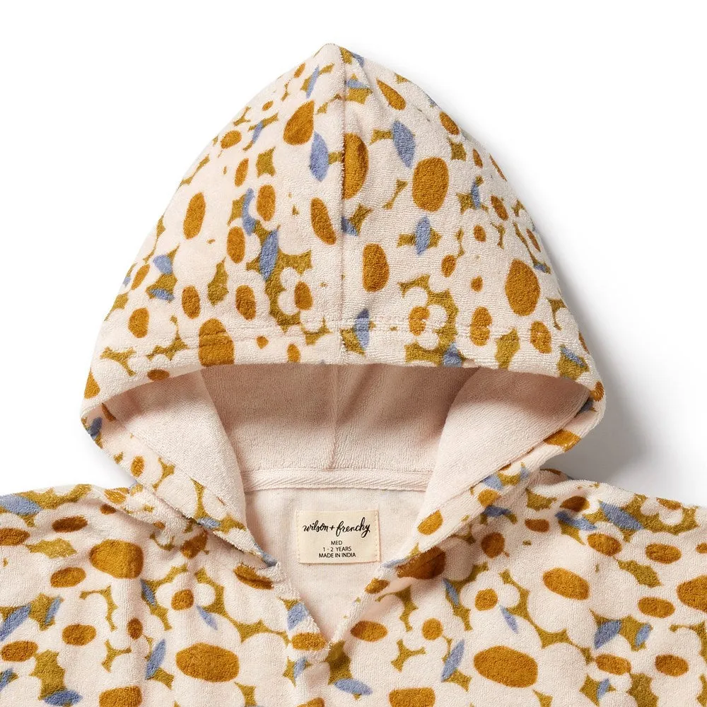 Flower Burst Organic Terry Hooded Poncho