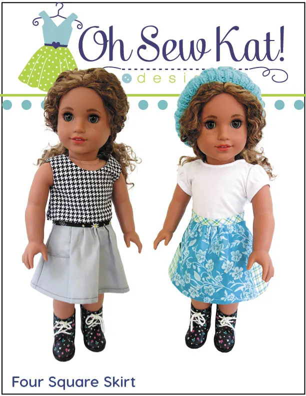 Four Square Skirt 18 Inch Doll Sewing Pattern