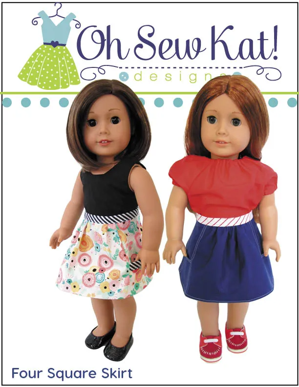 Four Square Skirt 18 Inch Doll Sewing Pattern