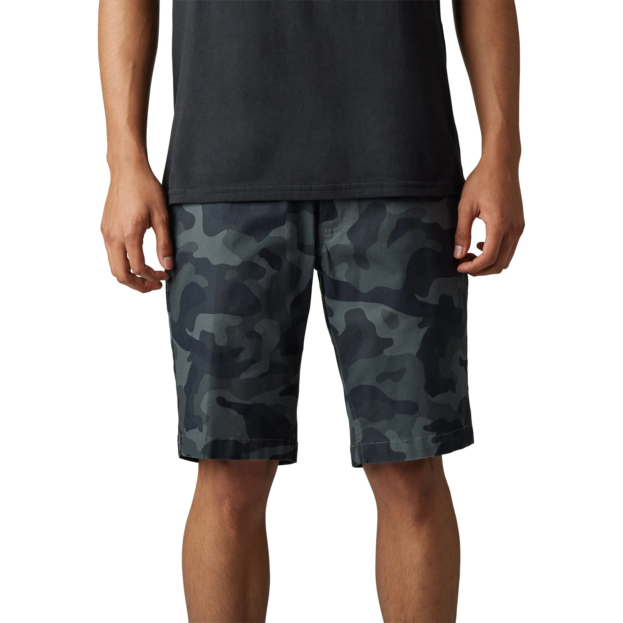 Fox Racing  Mens Essex Camo Shorts 2.0 Casual Stretch Durable Pocket Cotton Black