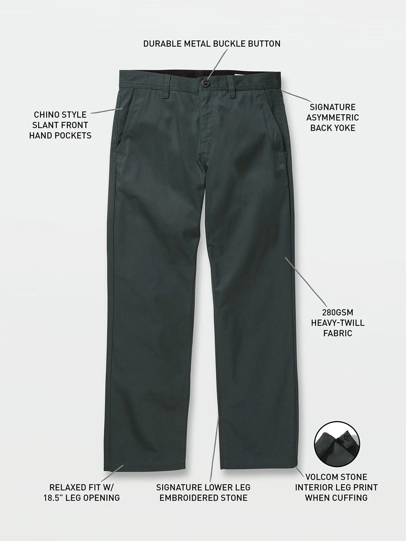 Frickin Skate Chino Pants - Cedar Green