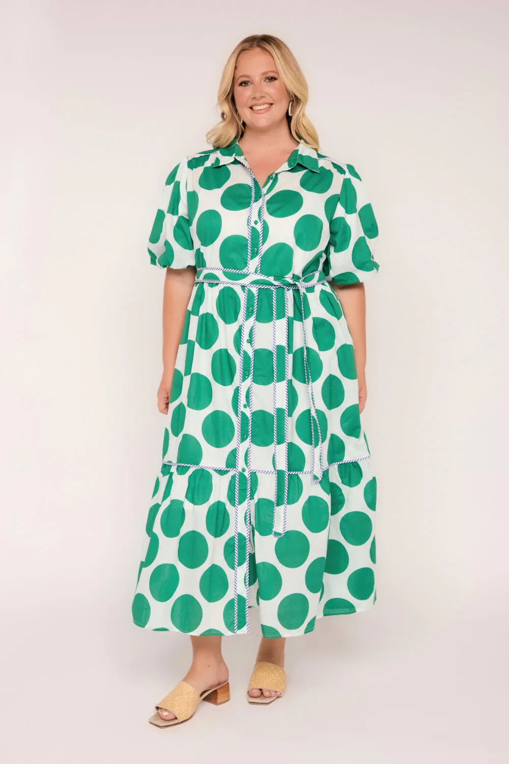 Ginette Maxi Dress in Polka Fest