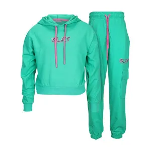 GIRLS GREEN HOODIE SET