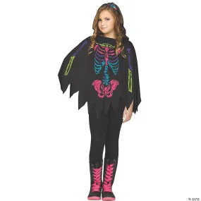 Girl’s Skeleton Poncho Costume