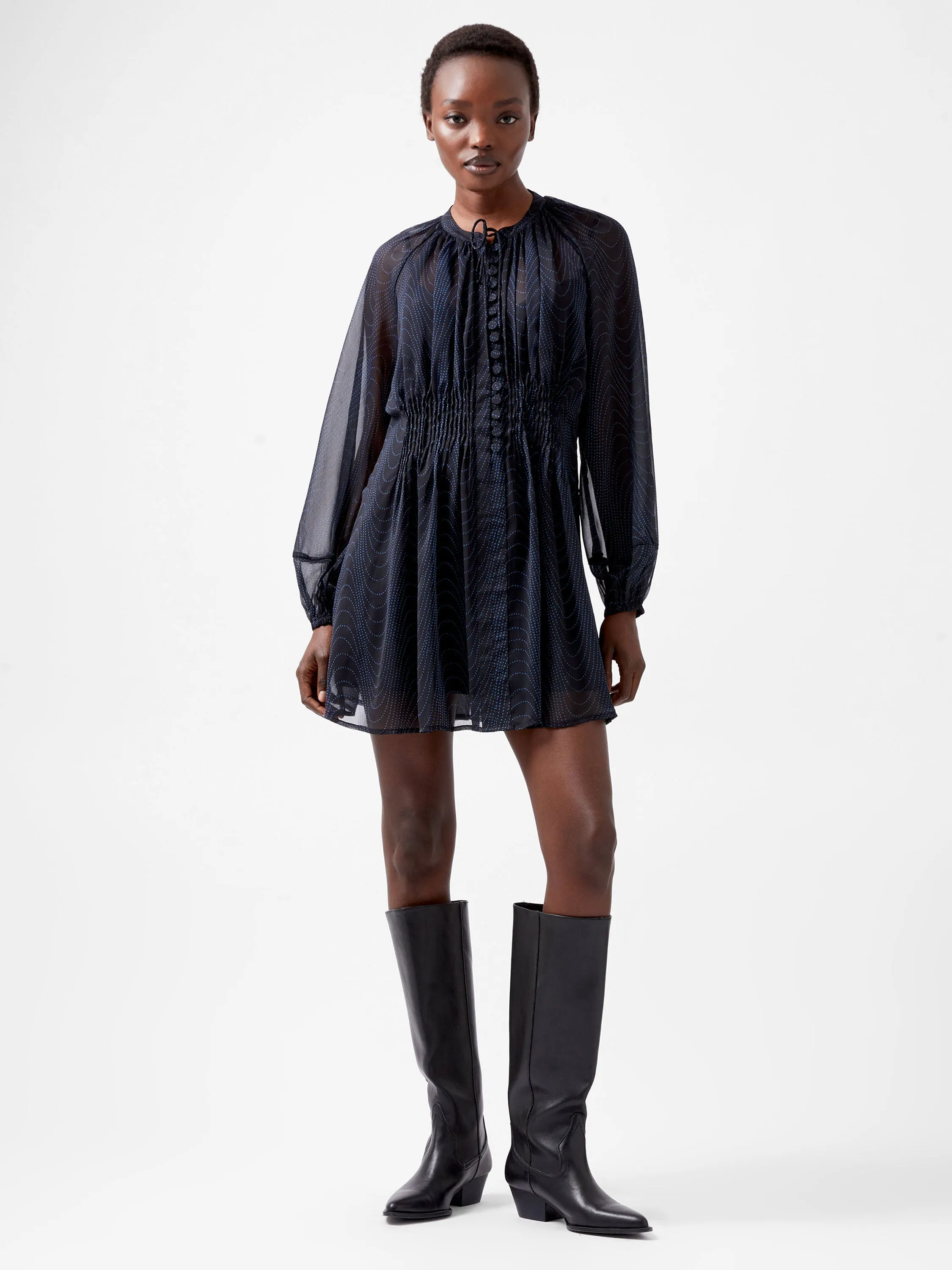 Grace Artemis Long Sleeve Ruffle Mini Dress