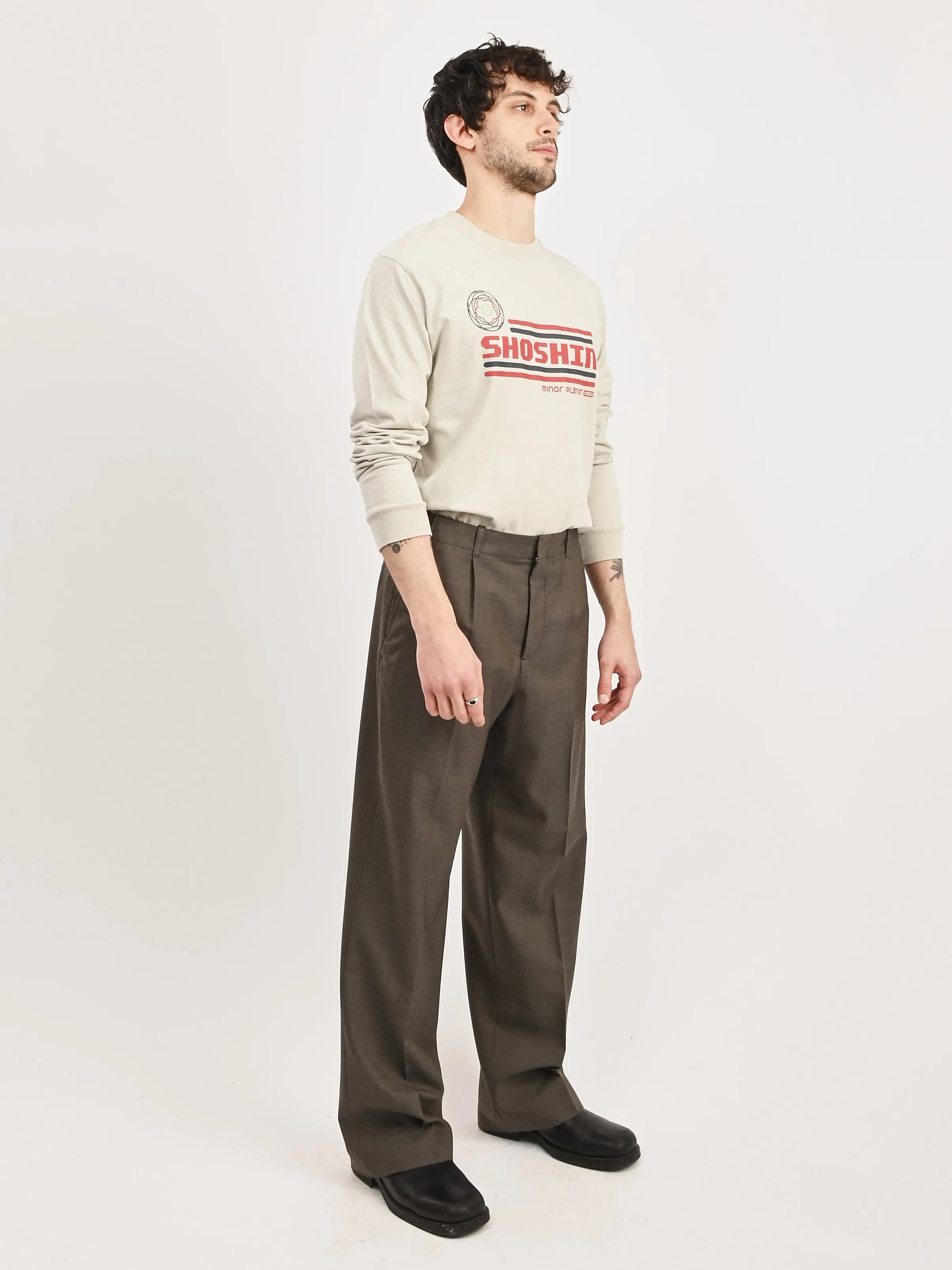 Grey Atom Check Wool Borrowed Chino