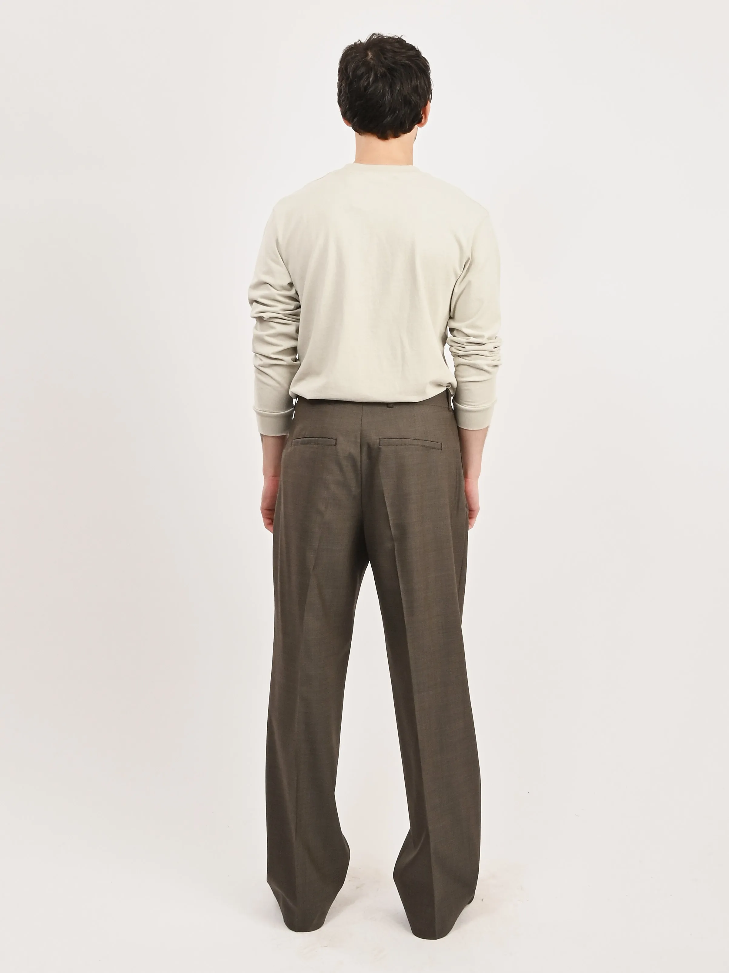 Grey Atom Check Wool Borrowed Chino