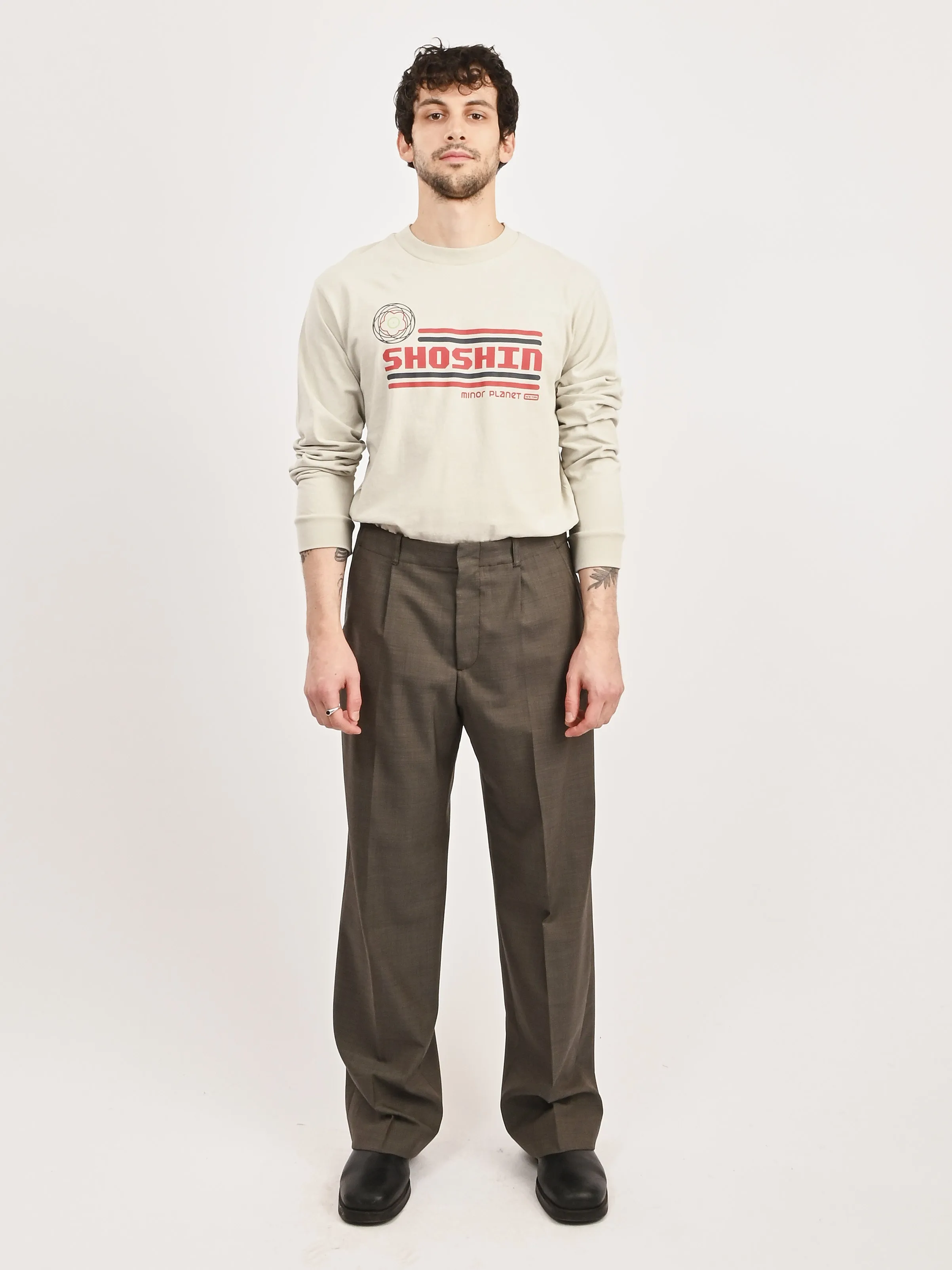 Grey Atom Check Wool Borrowed Chino