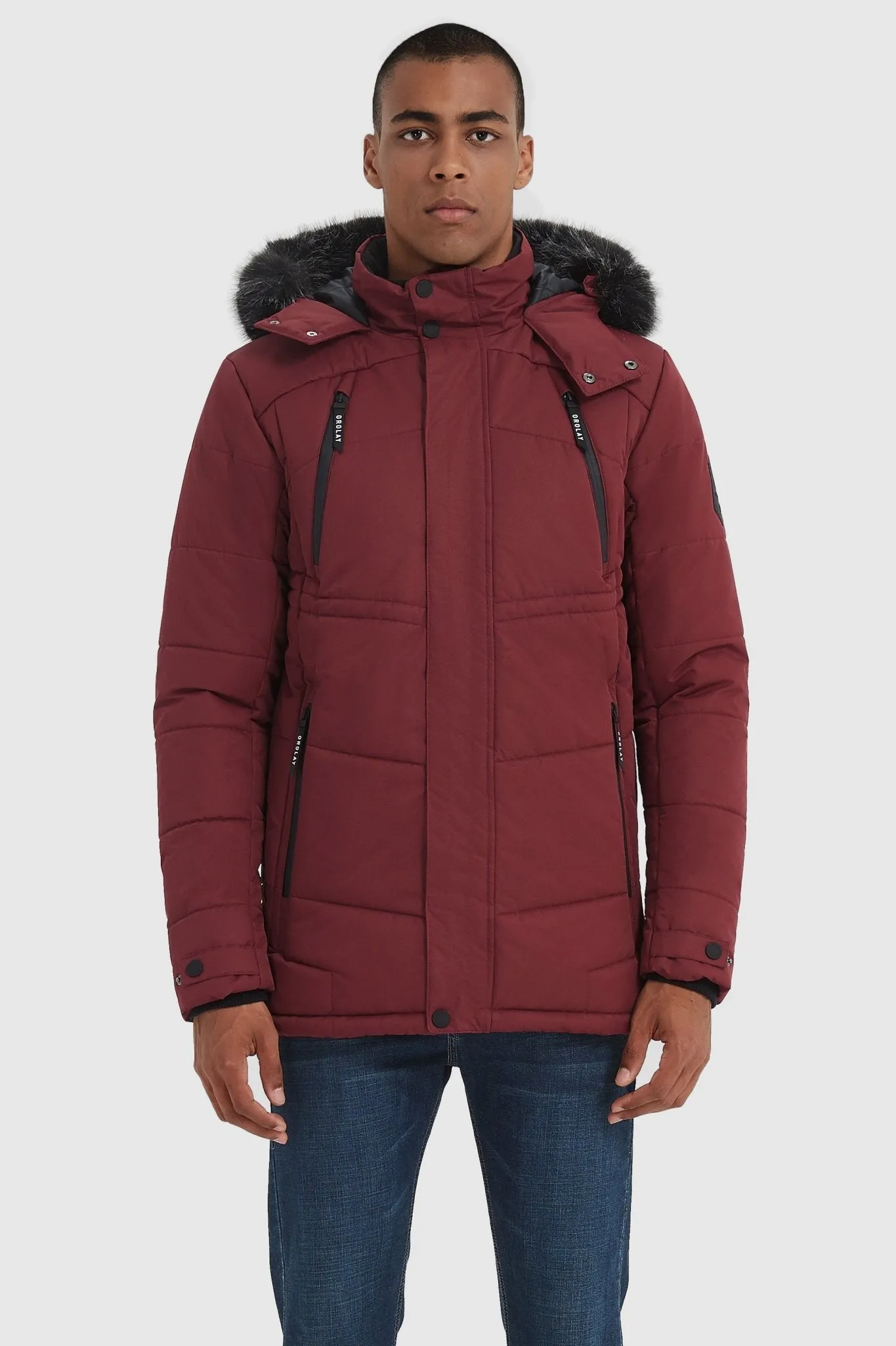 Hooded Mountain Parka with Faux Fur