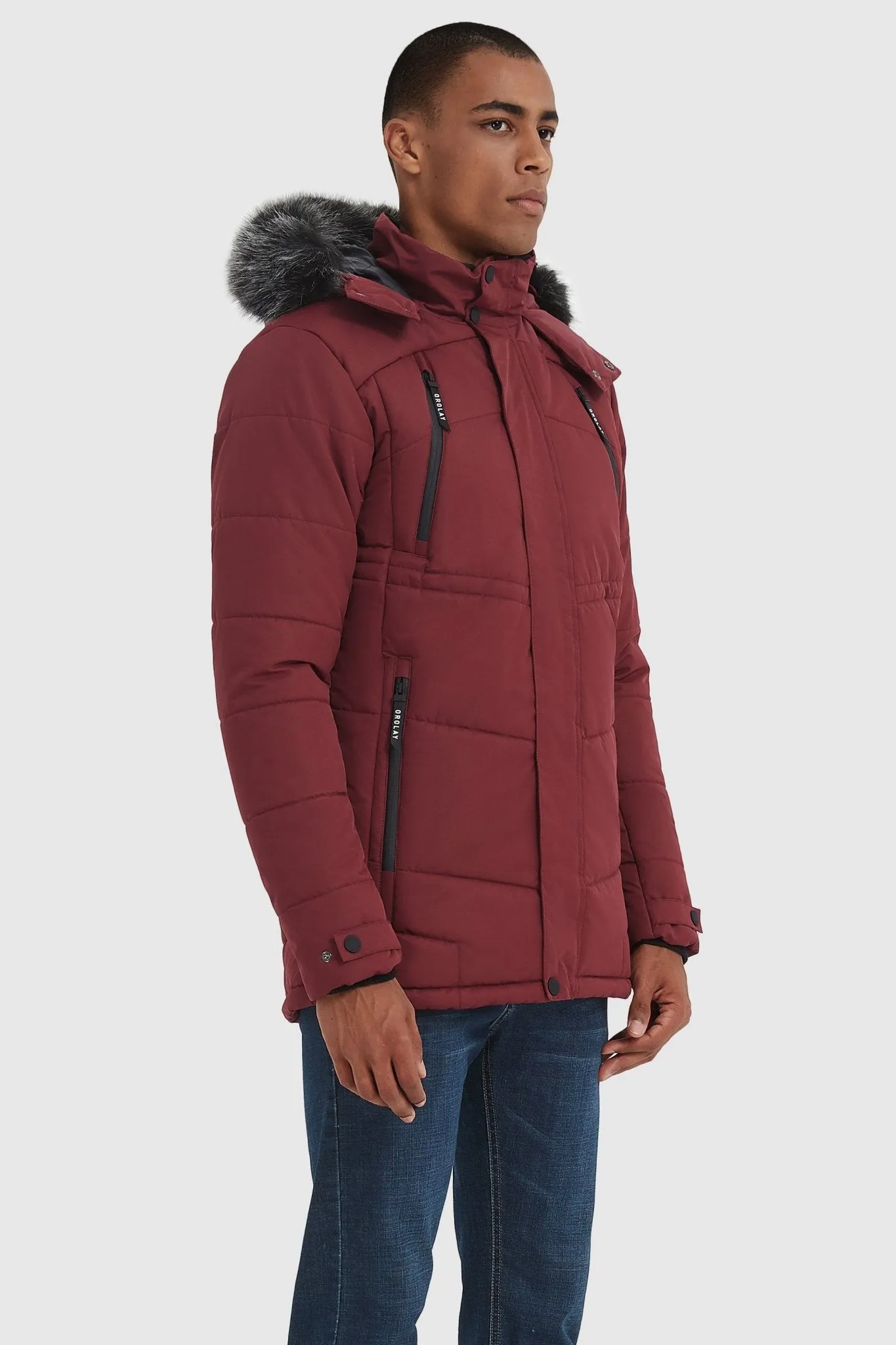 Hooded Mountain Parka with Faux Fur