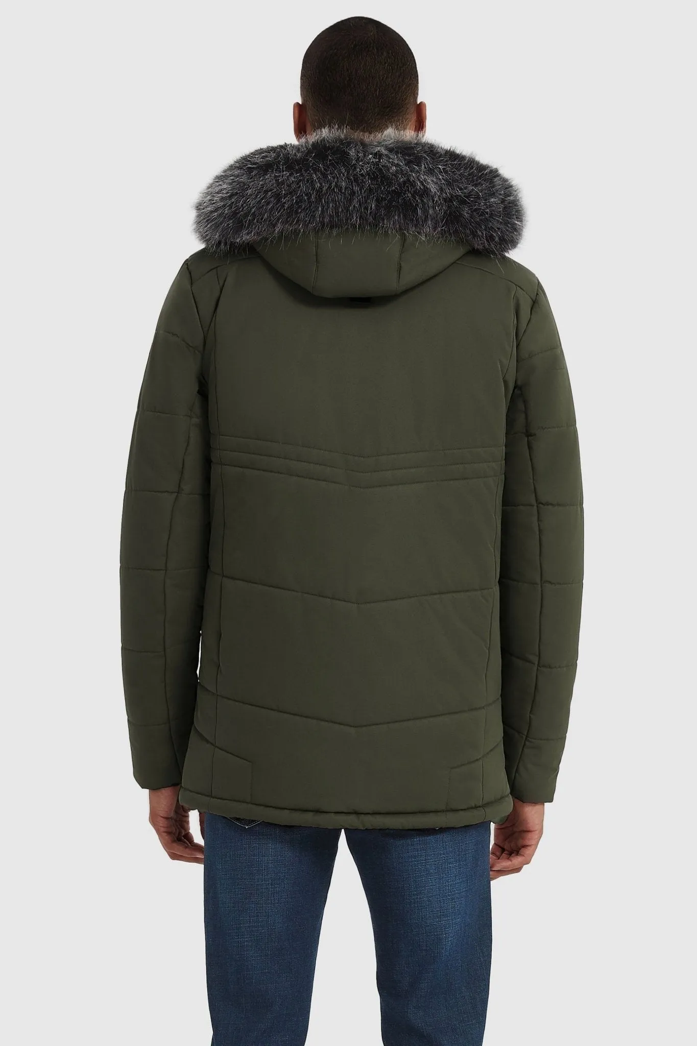 Hooded Mountain Parka with Faux Fur