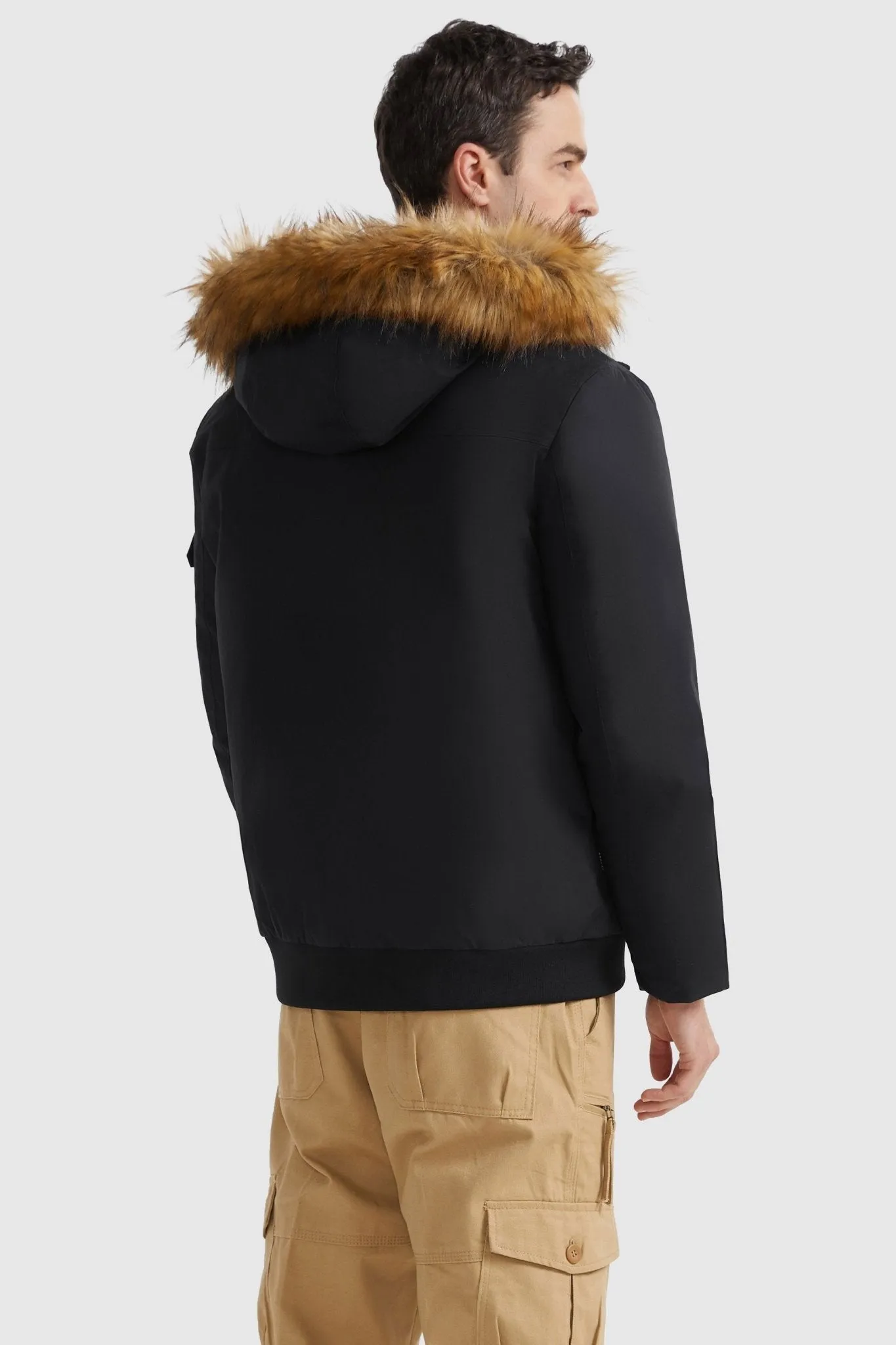 Hooded Mountain Parka with Faux Fur