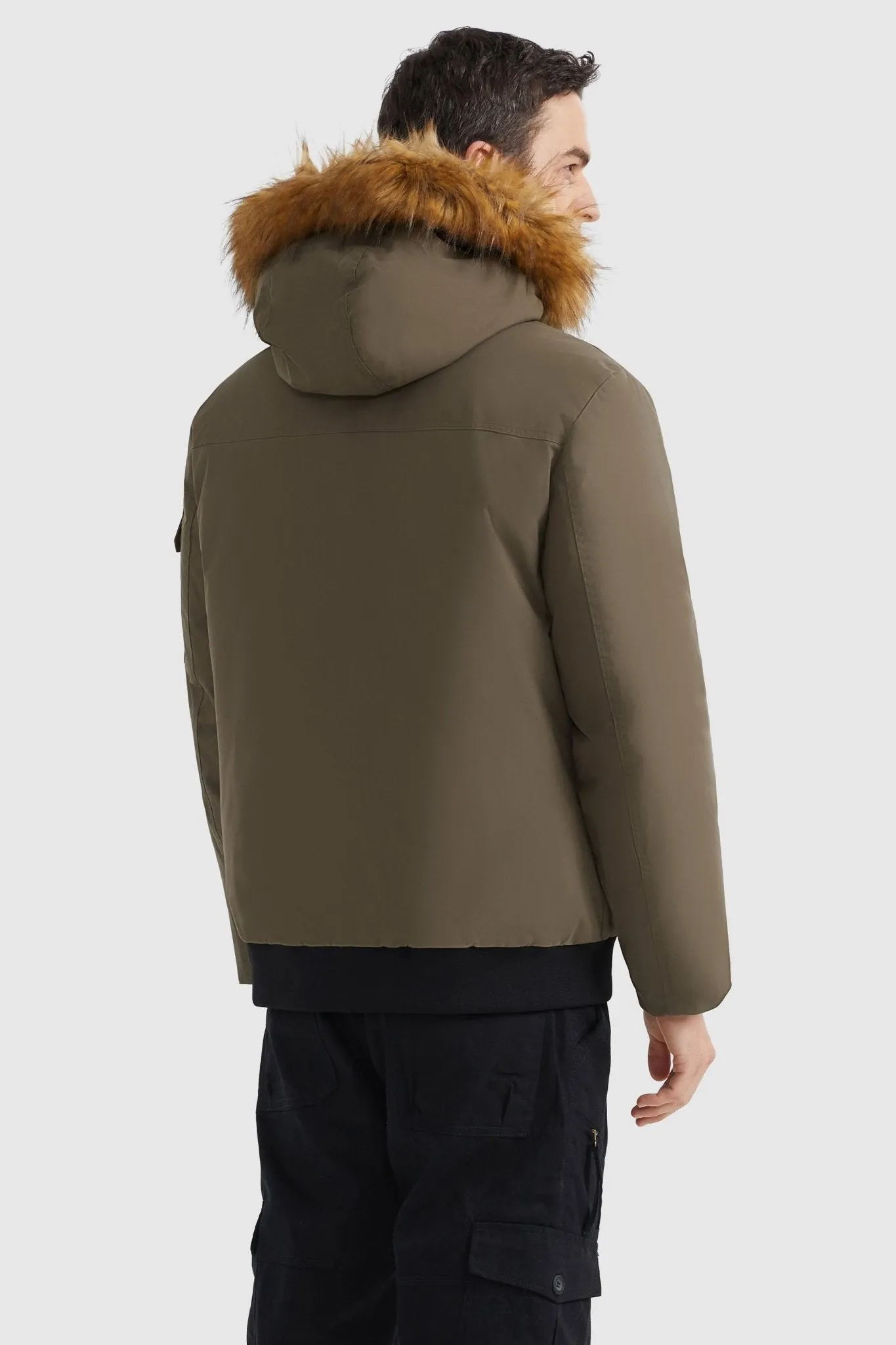 Hooded Mountain Parka with Faux Fur