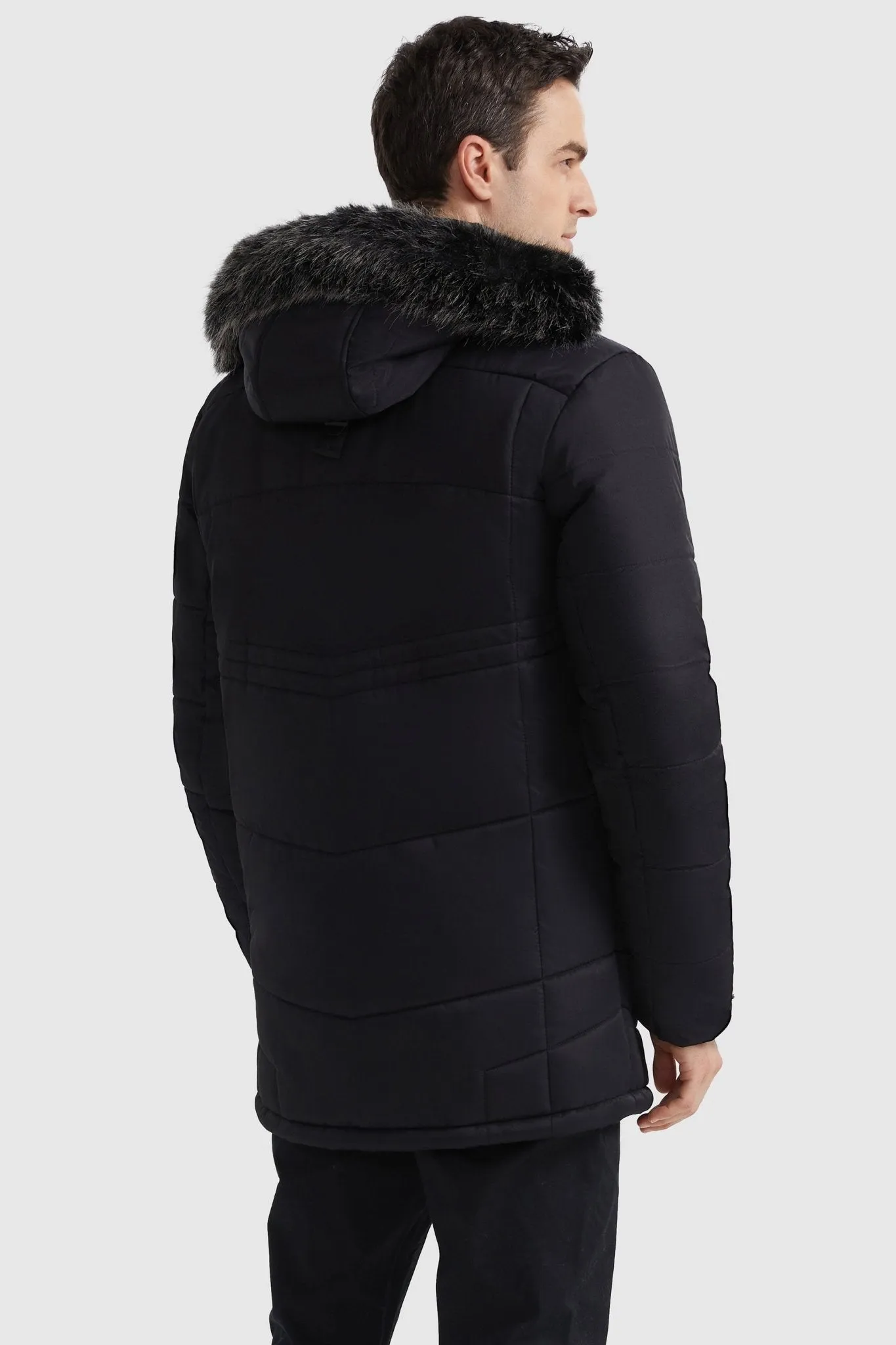 Hooded Mountain Parka with Faux Fur