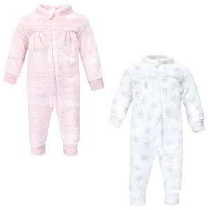 Hudson Baby Plush Jumpsuits, Snowflakes