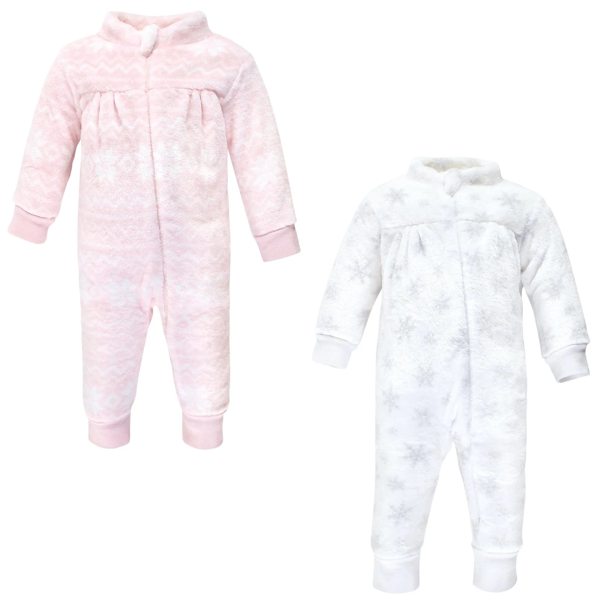 Hudson Baby Plush Jumpsuits, Snowflakes