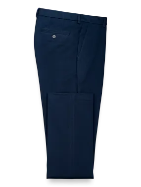 Impeccable Cotton Chino Flat Front Pants - Navy