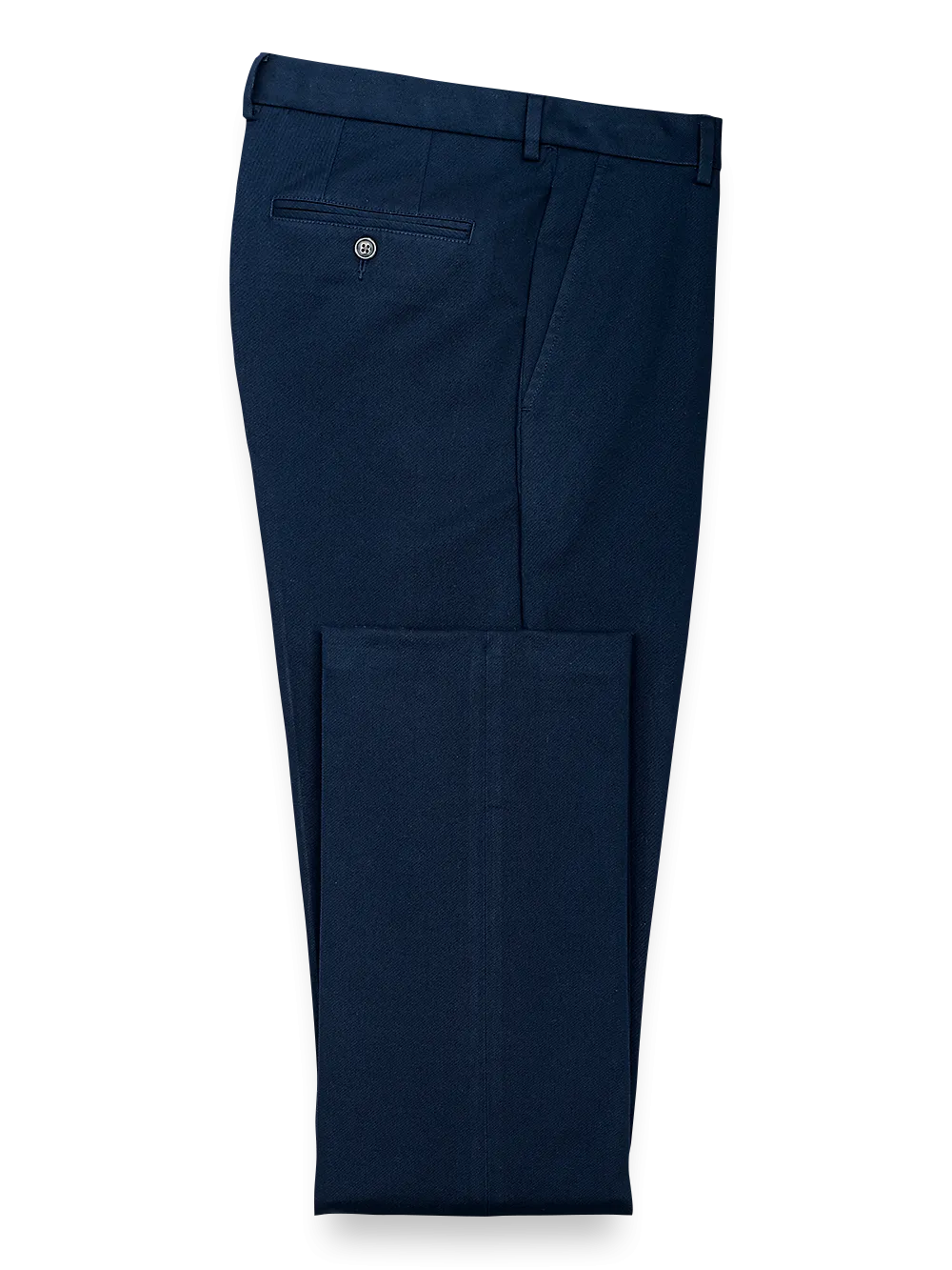 Impeccable Cotton Chino Flat Front Pants - Navy