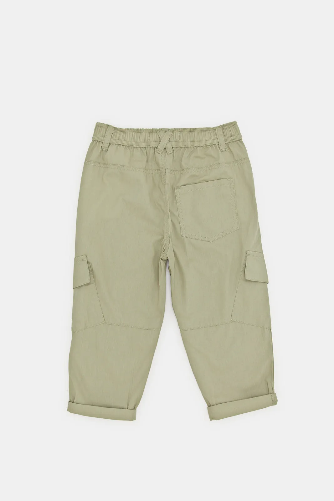 Infant Boys Green Cargo Pull On Pants