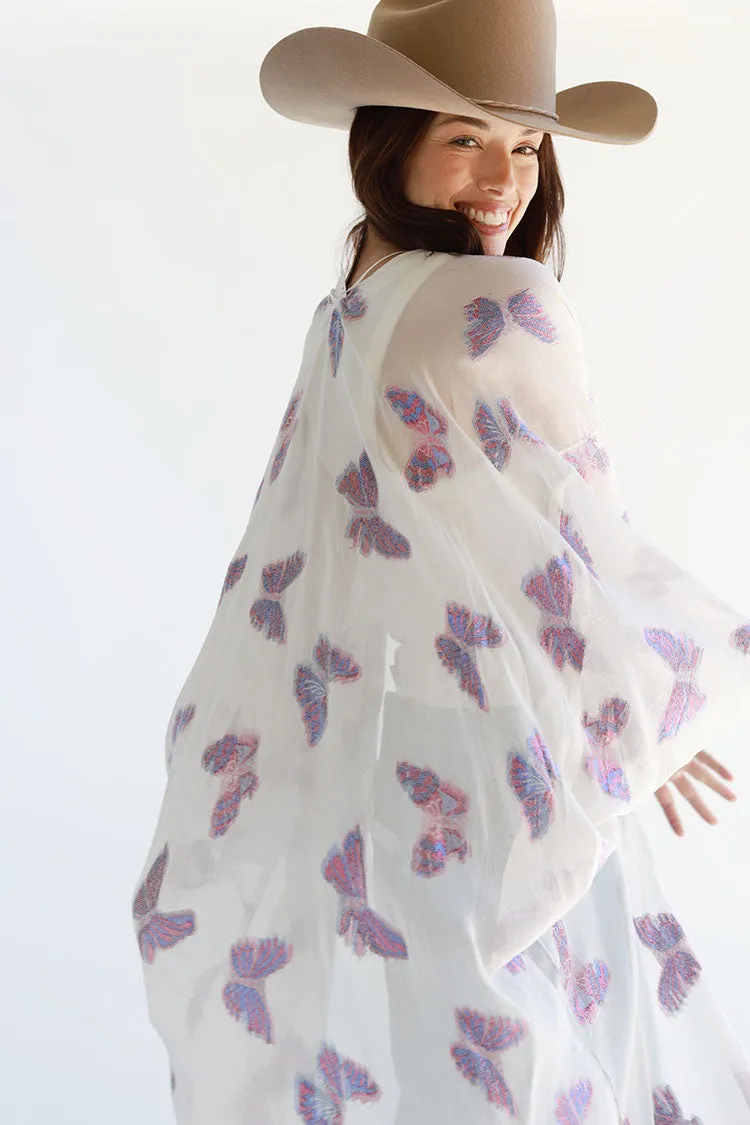 Iridescent Butterfly Sheer Duster