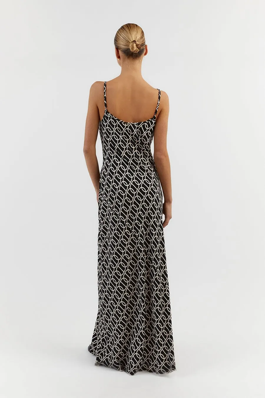 IZZIE CHAIN SCOOP SLIP MAXI DRESS