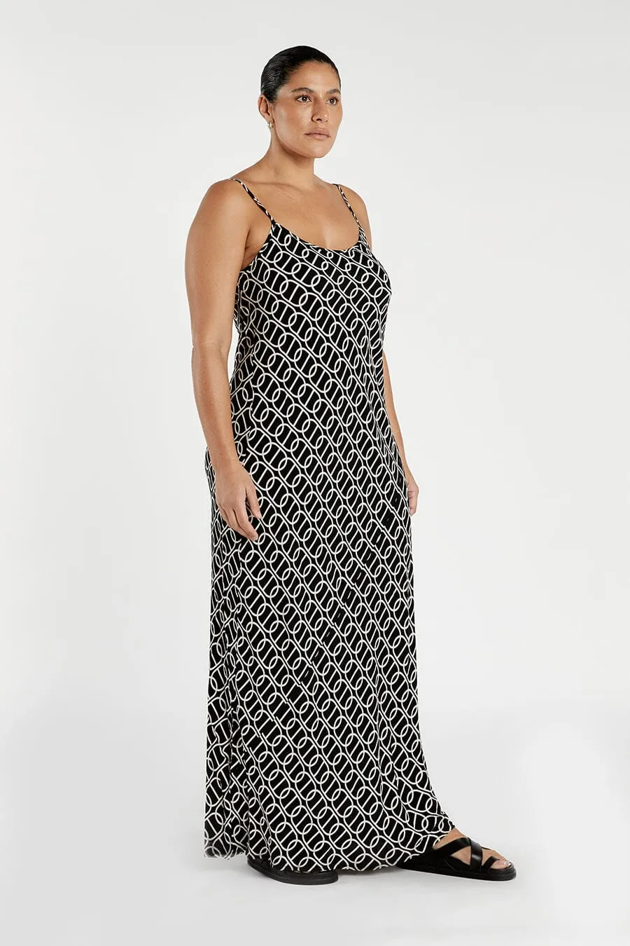 IZZIE CHAIN SCOOP SLIP MAXI DRESS