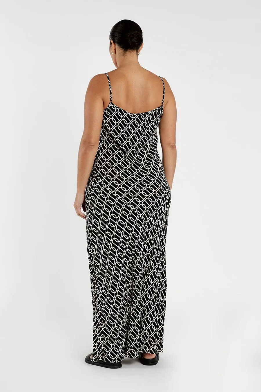 IZZIE CHAIN SCOOP SLIP MAXI DRESS