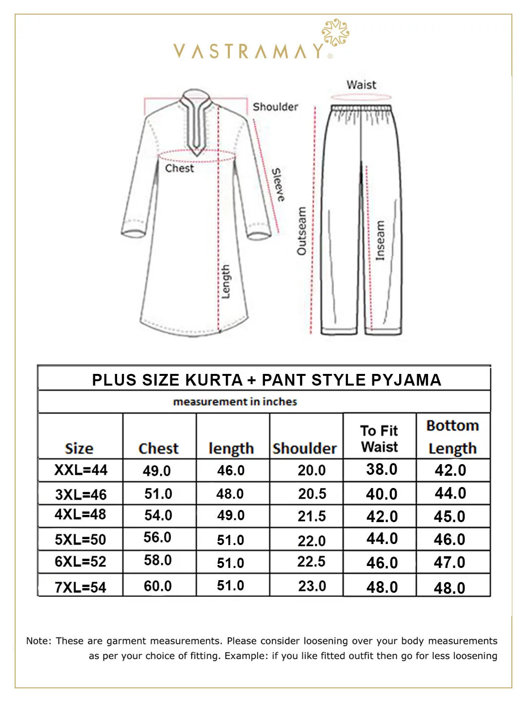 Jashvi Men's Plus Size Orange Chikankari Embroidered Kurta And White Cotton Pant Style Pyjama Set