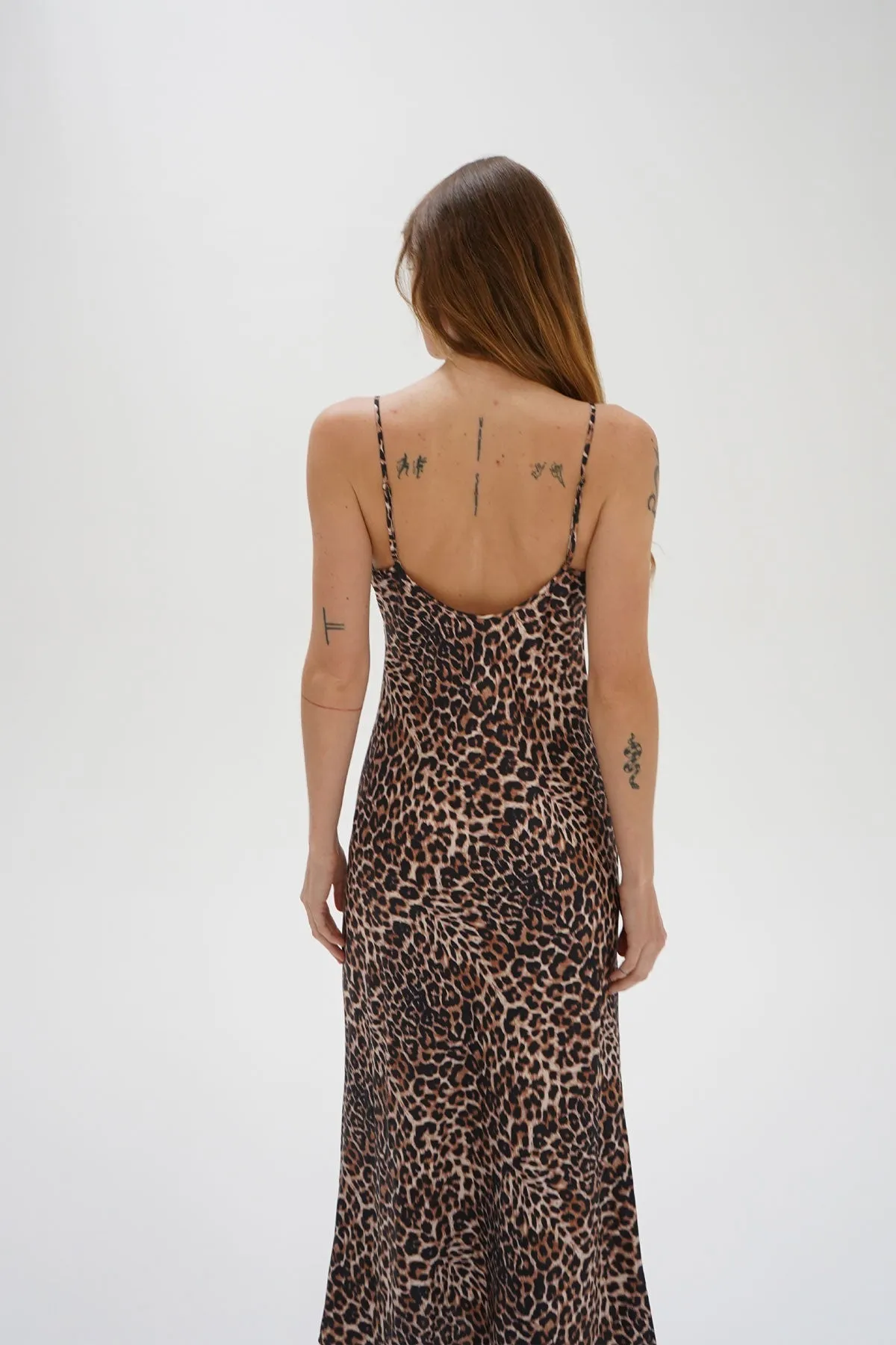 Josie Slip Dress in Leopard