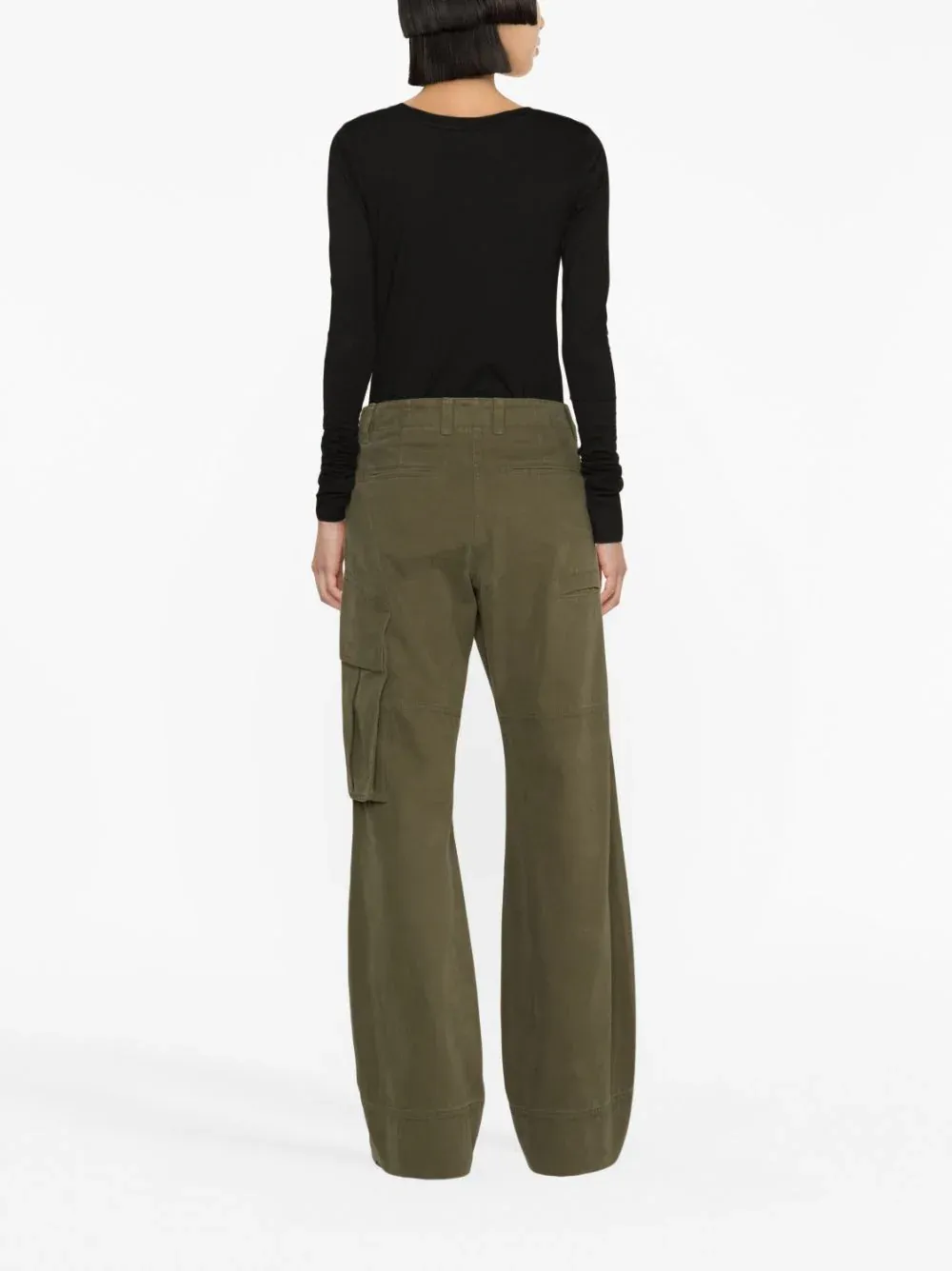 Khaki Womens Washed Cargo Pant