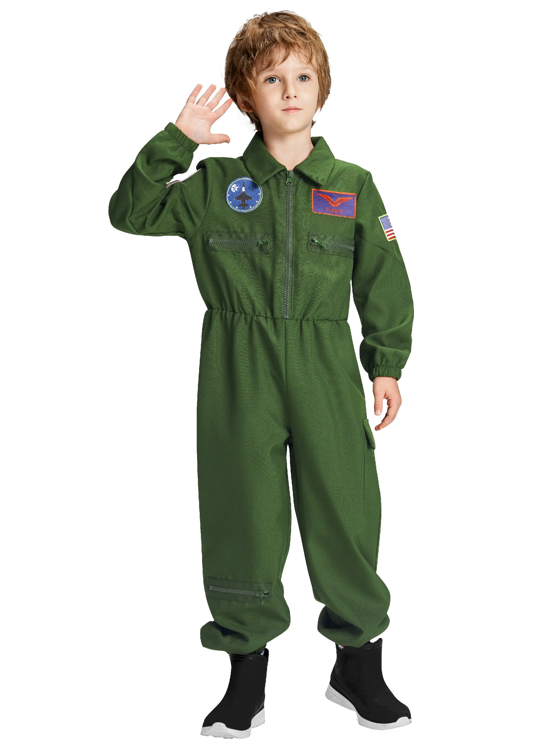 Kids Fighter Pilot Jumpsuit Halloween Costume