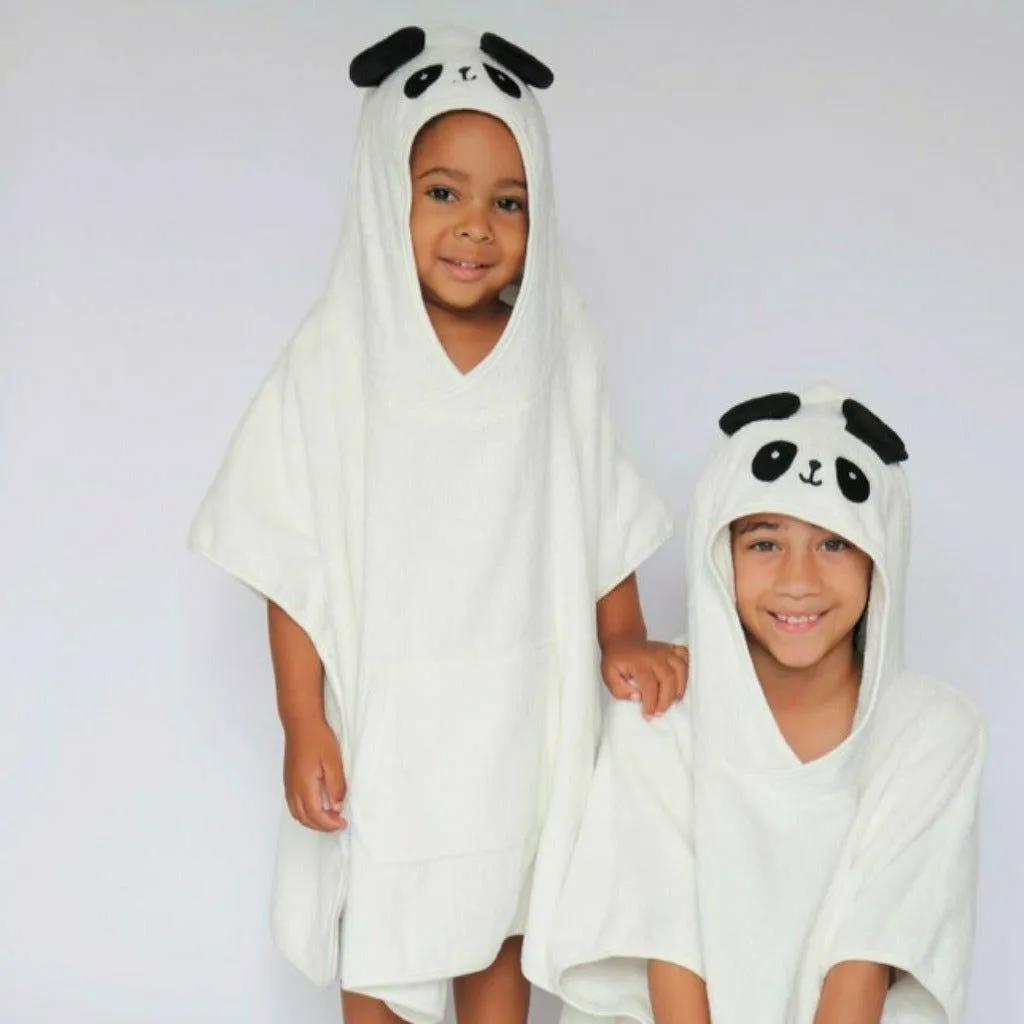 Kids Hooded Towel Poncho - 100% Combed Cotton - Panda