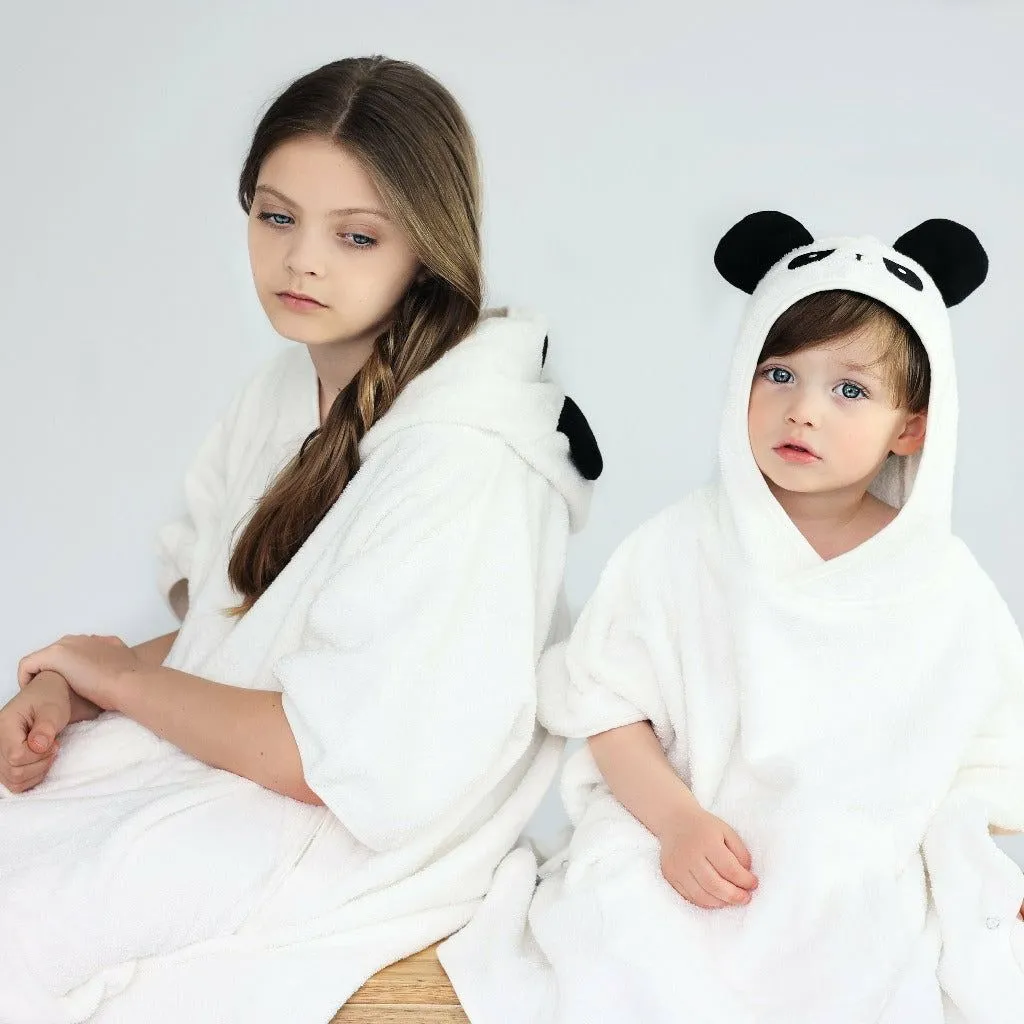 Kids Hooded Towel Poncho - 100% Combed Cotton - Panda