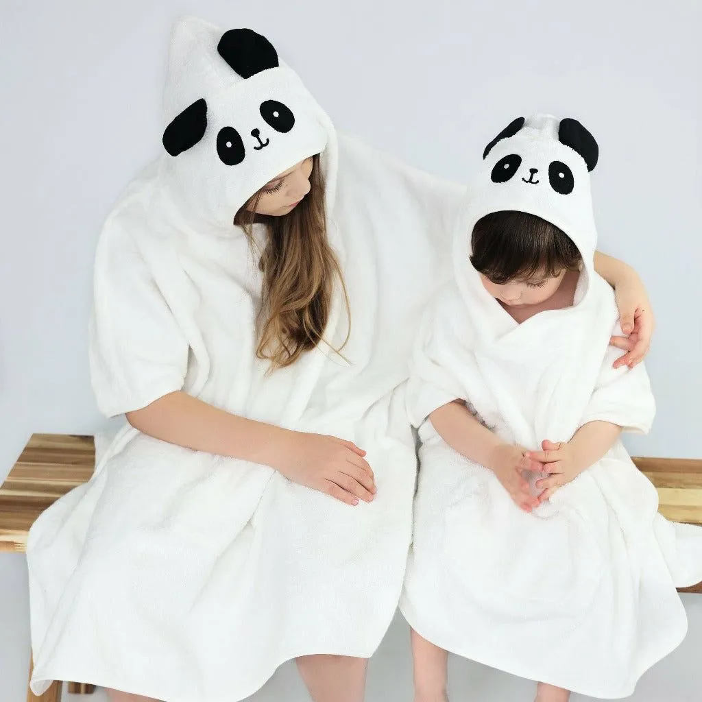 Kids Hooded Towel Poncho - 100% Combed Cotton - Panda