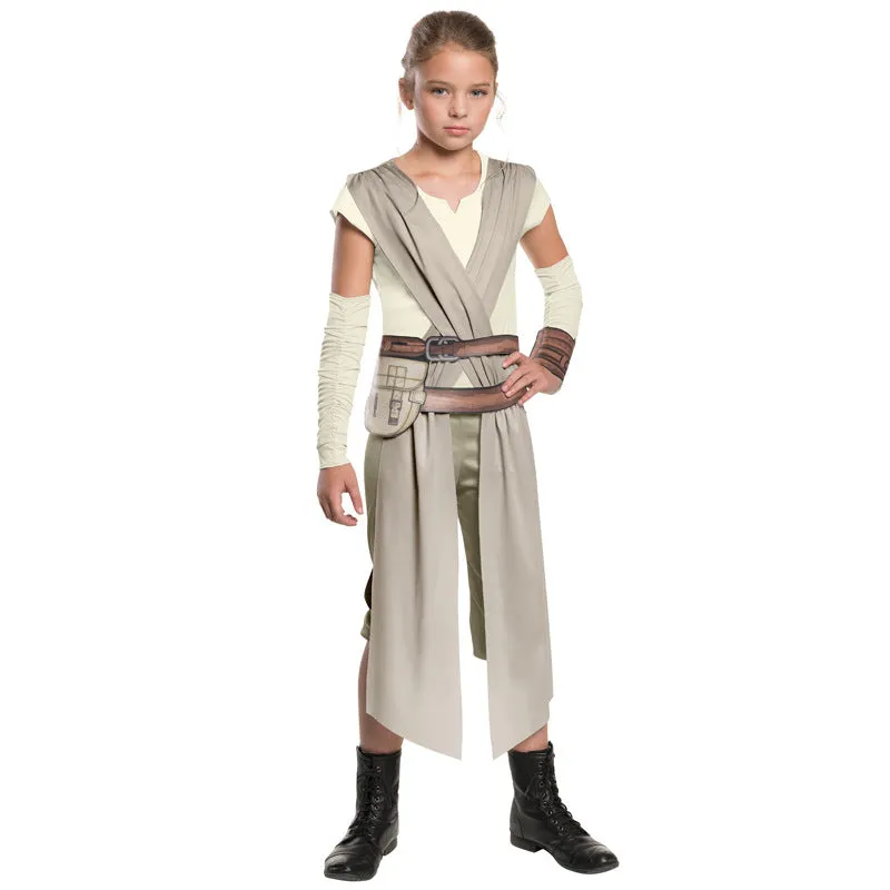 Kids Rey Cosplay Star Wars: The Force Awakens Costume Halloween Outfit