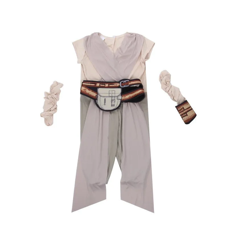 Kids Rey Cosplay Star Wars: The Force Awakens Costume Halloween Outfit