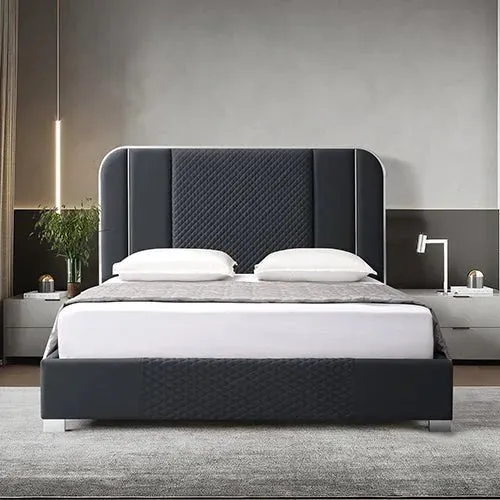 King Premium Package | Bedzy Luxe Halcyon Bed Frame Black, Luna Series Euro Top Mattress (Medium Firm) & Bamboo Mattress Topper!