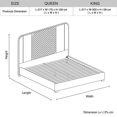 King Premium Package | Bedzy Luxe Halcyon Bed Frame Black, Luna Series Euro Top Mattress (Medium Firm) & Bamboo Mattress Topper!