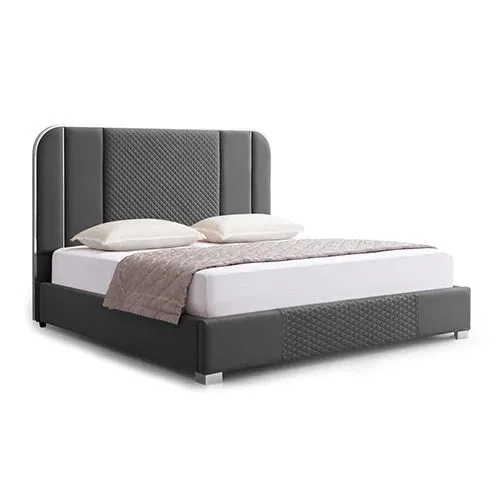 King Premium Package | Bedzy Luxe Halcyon Bed Frame Black, Luna Series Euro Top Mattress (Medium Firm) & Bamboo Mattress Topper!