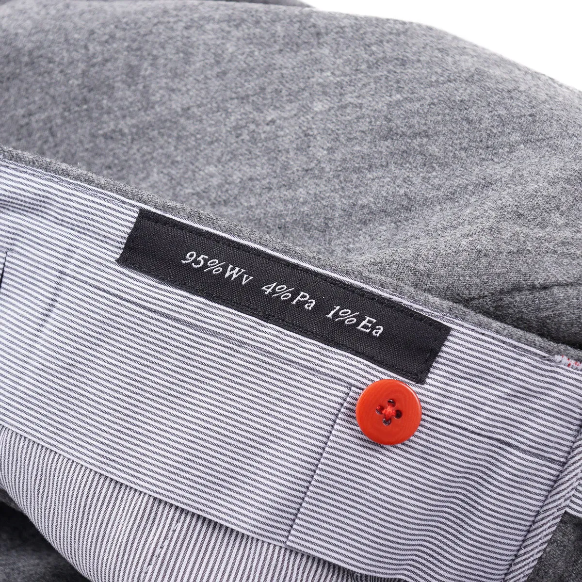 Kiton Button-Fly Flannel Wool Pants