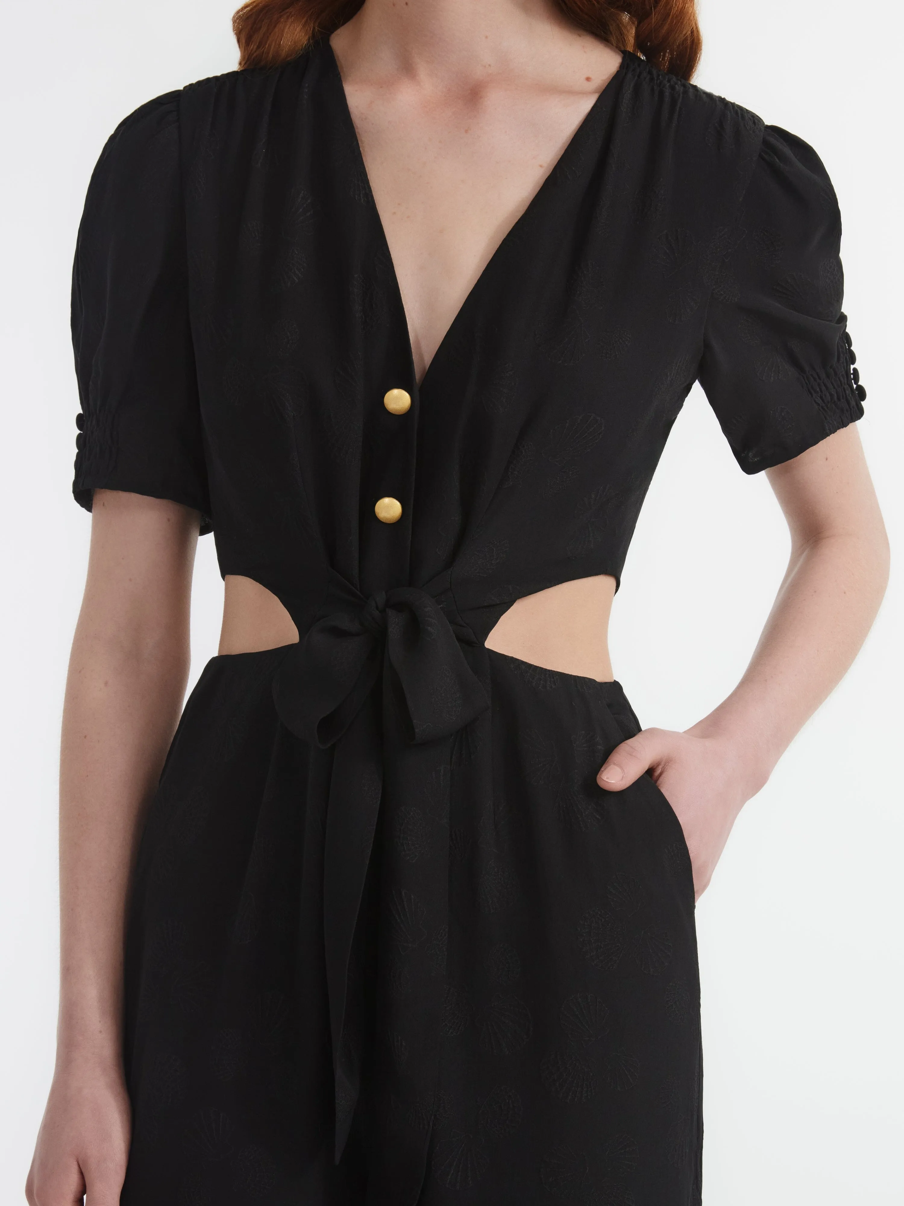 Lea Cutout Jumpsuit in Black