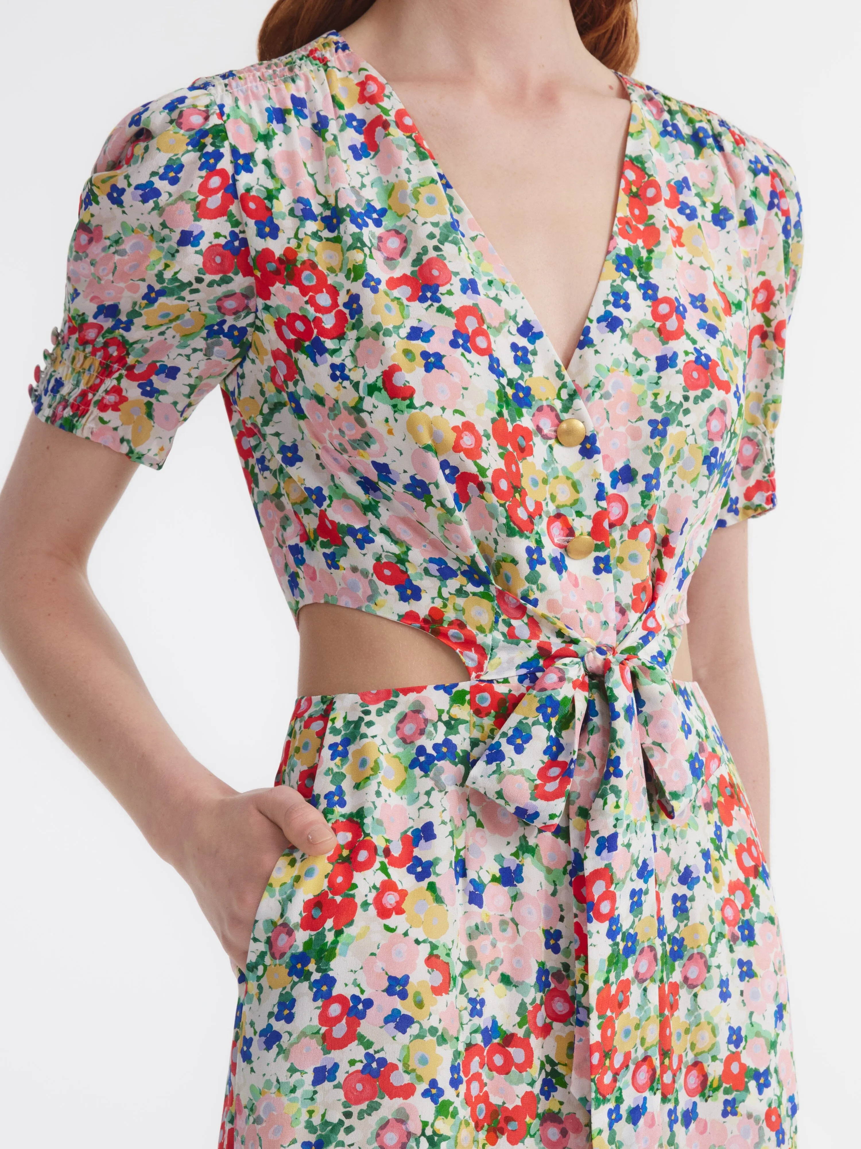 Lea Cutout Jumpsuit in Day Rosette