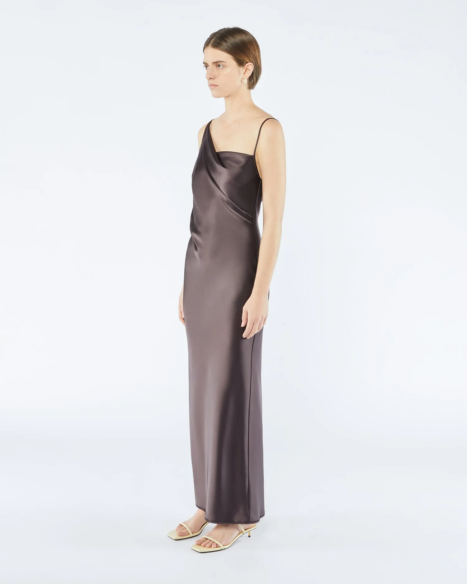 Lennie - Sale Slip Satin Maxi Dress - Coffee Bean