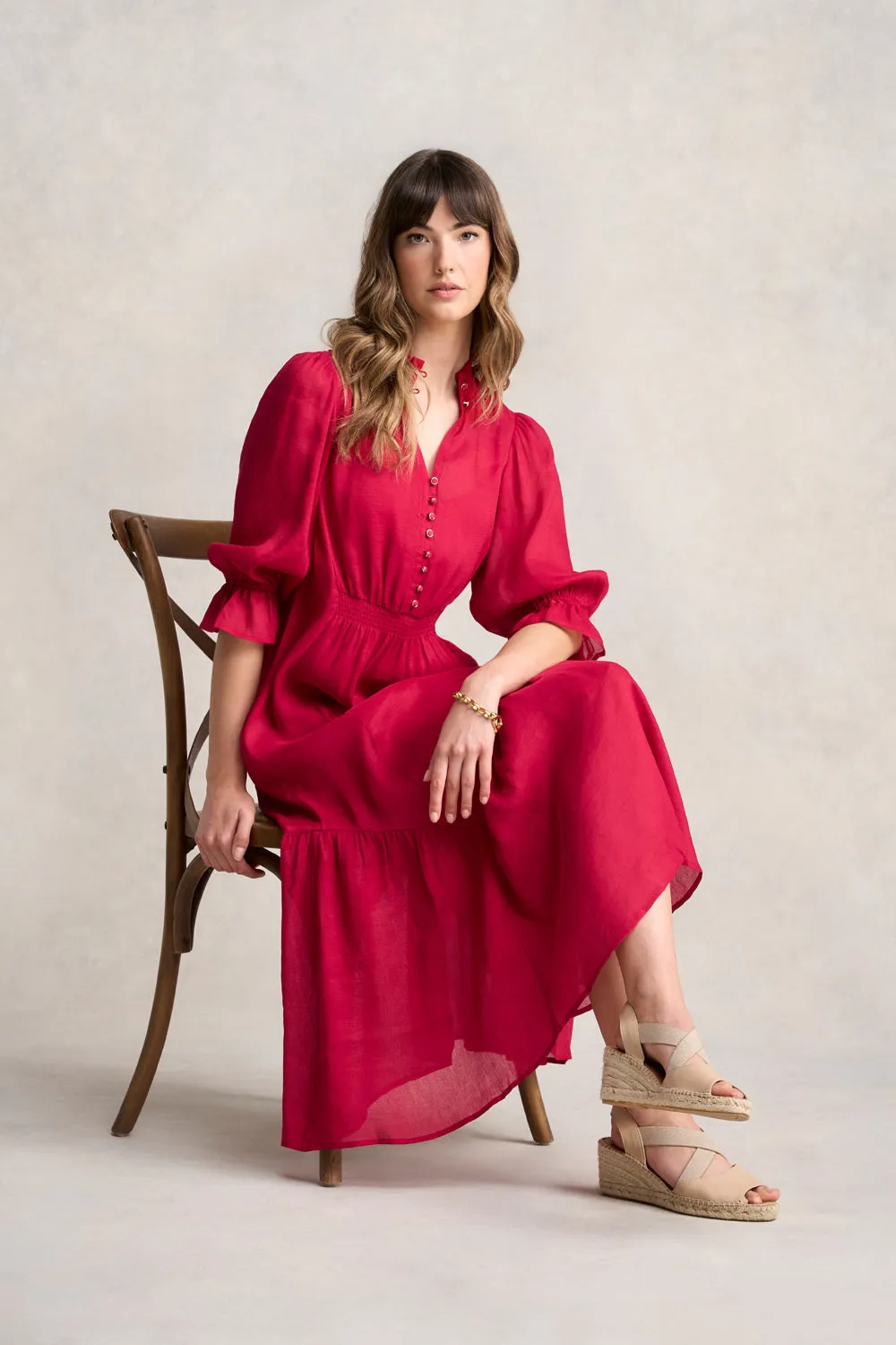 Linen Silk Tier Dress