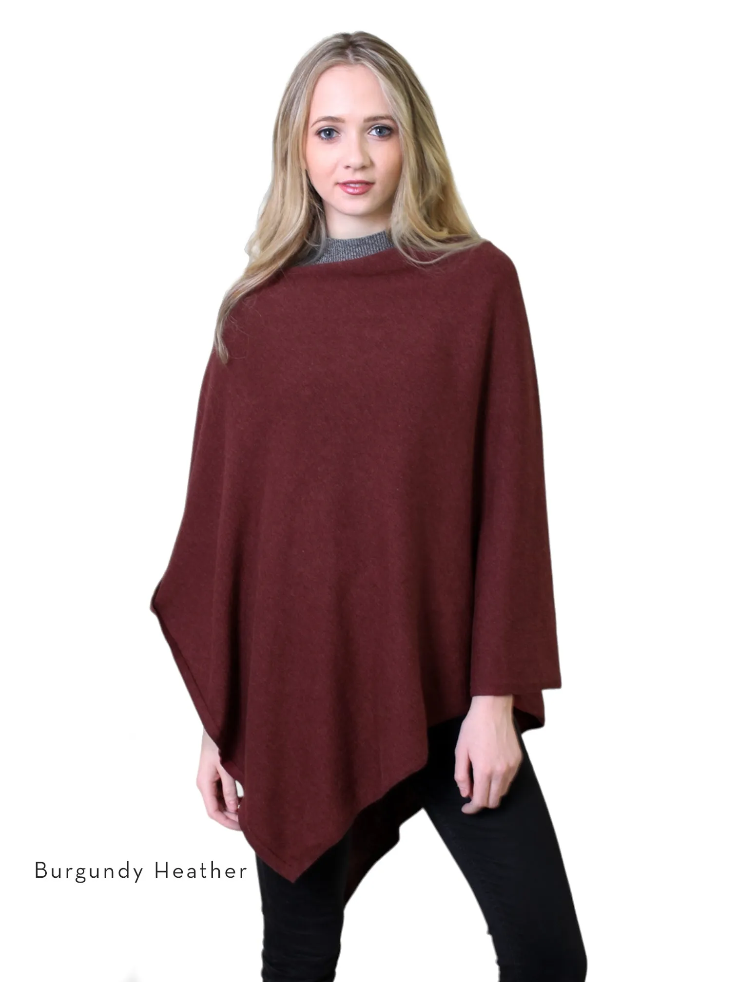 Loving Thread Women's Organic Sweater Knit Boatneck Poncho Wrap