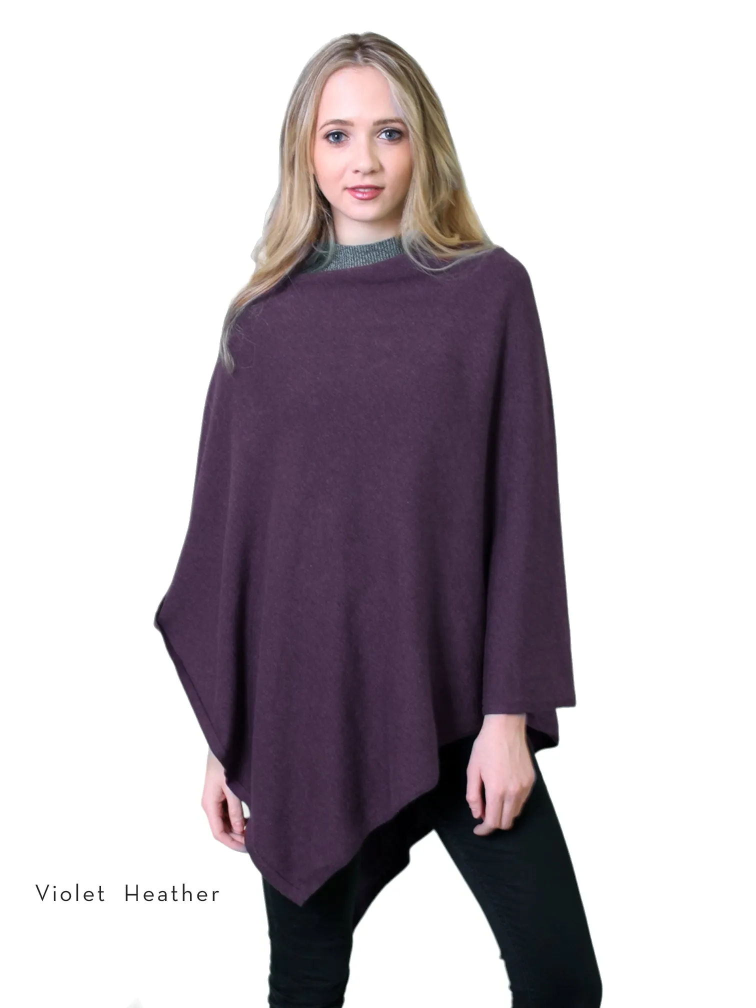 Loving Thread Women's Organic Sweater Knit Boatneck Poncho Wrap