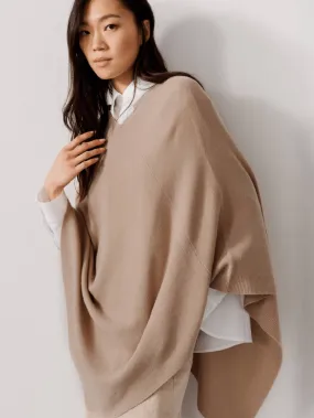 Luisa Cerano Sand Knit V Neck Poncho 168127 5879 0720