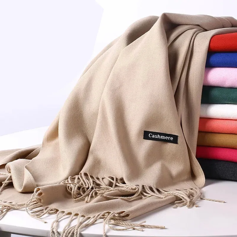 Luxury Brand Winter Soft Warm Cashmere Scarf for Women Wool Scarves Autumn Poncho Men's Womens Pashmina Female Foulard Bufanda