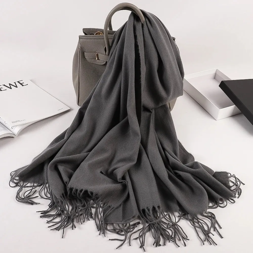 Luxury Brand Winter Soft Warm Cashmere Scarf for Women Wool Scarves Autumn Poncho Men's Womens Pashmina Female Foulard Bufanda